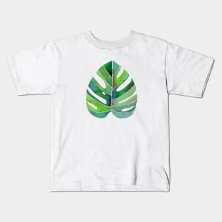 Monstera Modern Watercolor Illustration Kids T-Shirt